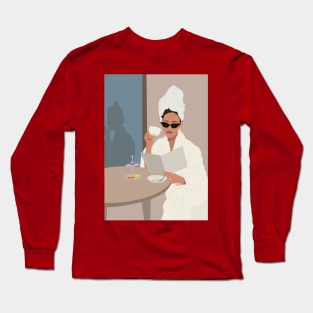 Woman in bathrobe Long Sleeve T-Shirt